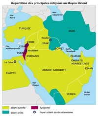 Carte religion Moyen Orient