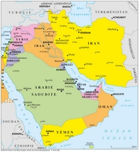 Grande carte Moyen Orient pays ville capitale
