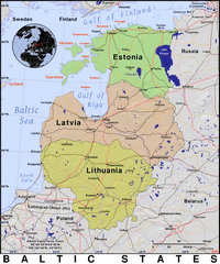 Grande carte routière pays baltes route