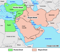 Carte Proche Orient Moyen Orient