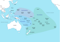 Carte région Micronésie Mélanésie Polynésie