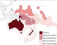 Carte ZEE Micronésie Mélanésie Polynésie Australie