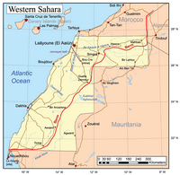 Carte Sahara occidental ville route mur
