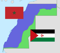 Carte Sahara occidental zone Maroc Polisario