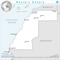 Carte simple Sahara occidental ville