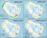 Carte Clipperton évolution végétation 1958 2001