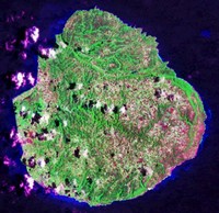 Carte de l'île Marie-Galante une dépendance de la Guadeloupe