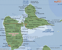 Carte de la Guadeloupe avec les villes