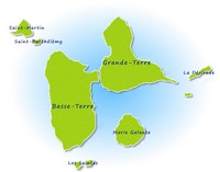 Carte simple de la Guadeloupe et des environs