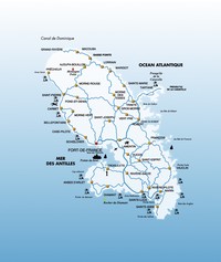 Carte de la Martinique avec les routes et les villes