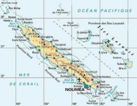 Carte de la Nouvelle-Calédonie avec les villes, l'île des pins, la province des îles loyauté
