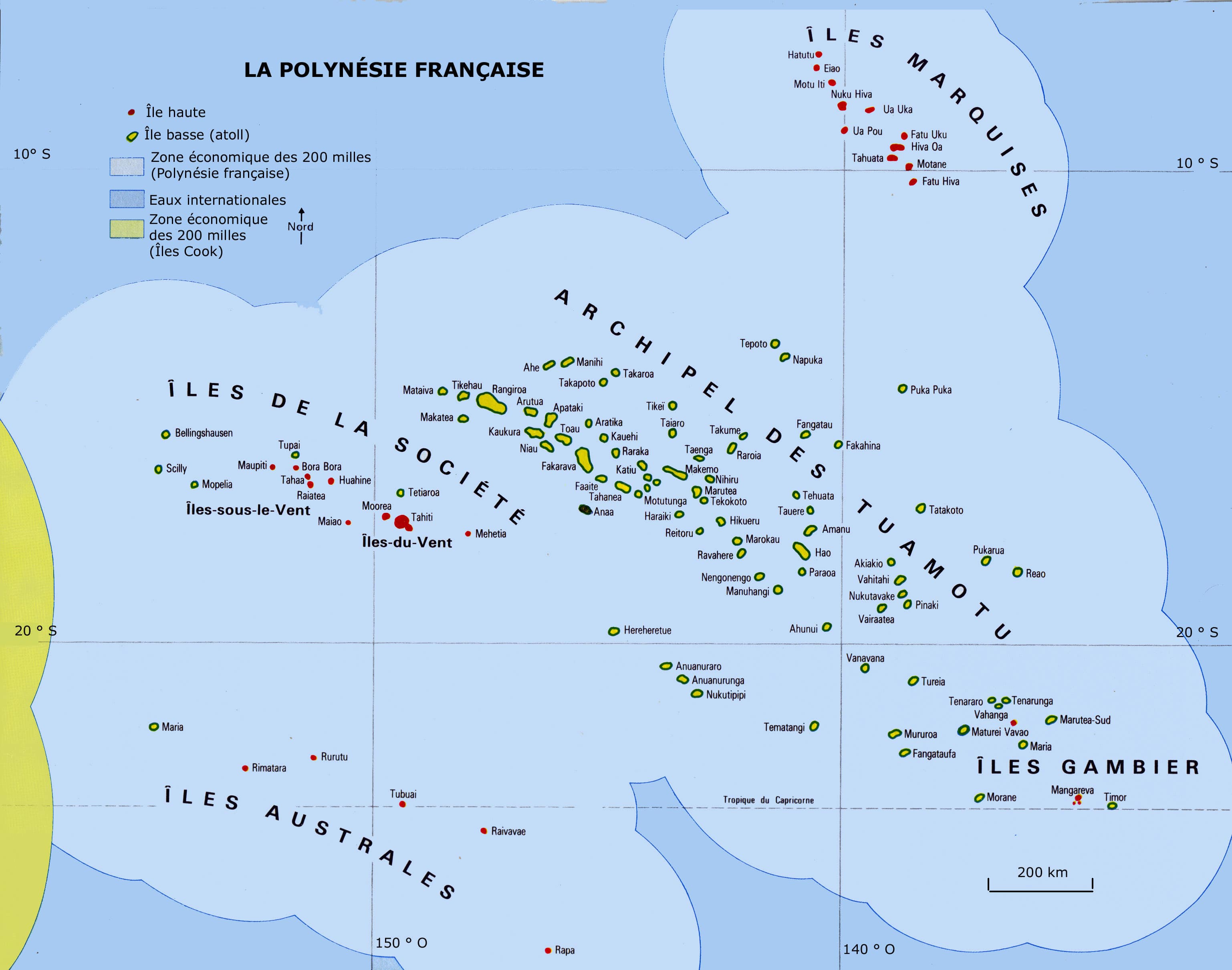 polynesie francaise carte des iles - Image