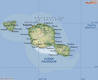 Carte de la Polynésie française avec l'archipel de la société et Tahiti