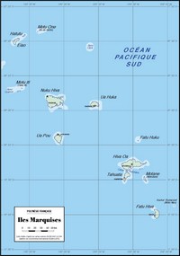 Carte de la Polynésie française avec les îles Marquises