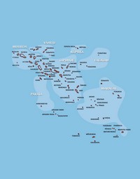 Carte de l'archipel des Tuamotu de la Polynésie française