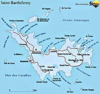 Carte de Saint-Barthélemy avec les routes