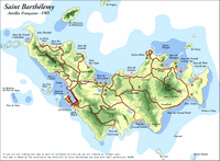 Carte de Saint-Barthélemy avec les informations touristiques