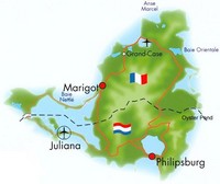 Carte de Saint-Martin France Hollande simple