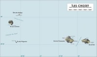 Carte îles Crozet île de la Possession île de l'Est île aux Cochons îlots des Apôtres
