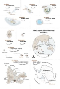Carte Terres Australes et Antarctiques Françaises îles échelle