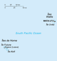 Carte de Wallis-et-Futuna avec l'échelle réelle