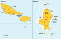Carte simple de Wallis-et-Futuna avec les îles Horn et les différents districts