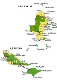 Carte de Wallis-et-Futuna avec les petites îles aux alentours