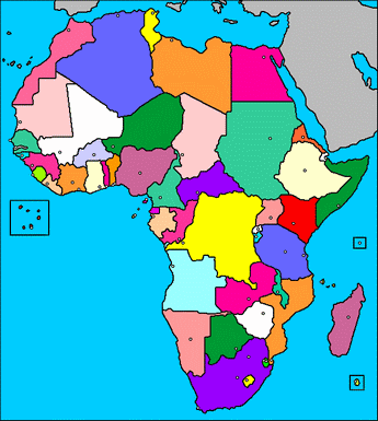 carte vierge de l'Afrique