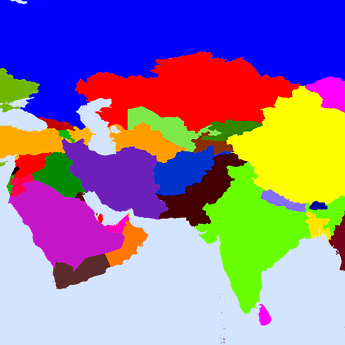 carte pays asie