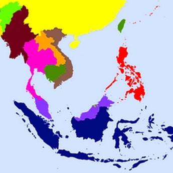 carte pays asie
