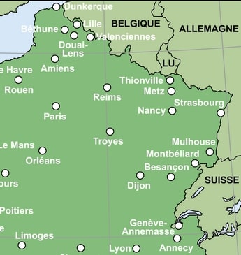 carte de france ville