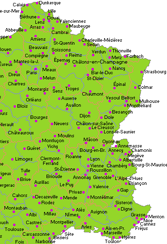 carte de france ville