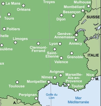 carte de france ville