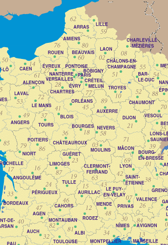 carte de france ville