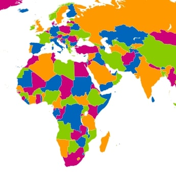 carte du monde continent Afrique