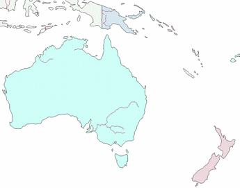 carte vierge de l'Océanie