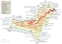 Carte de El Hierro avec les autoroutes, les types de route, les rivières, les villes et les villages