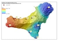 Carte de El Hierro avec la variation d'altitude