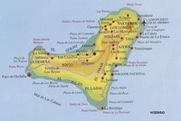 Carte de El Hierro avec les villes, les villages, les routes et le relief