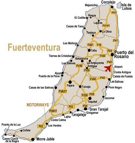 Cartograffr Lespagne Les Iles Canaries Fuerteventura