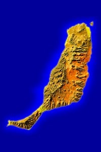 Carte de Fuerteventura avec le relief