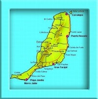 Carte de Fuerteventura simple avec les villes