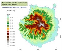 carte Gran Canaria relief altitude