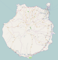 Carte de Gran Canaria avec les villes, le nom des routes et des autoroutes