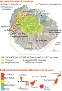 carte Gomera parc national et les alentours