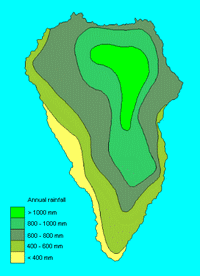 carte Palma précipitations annuelles en mm