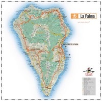Carte La Palma routes autoroutes aéroport