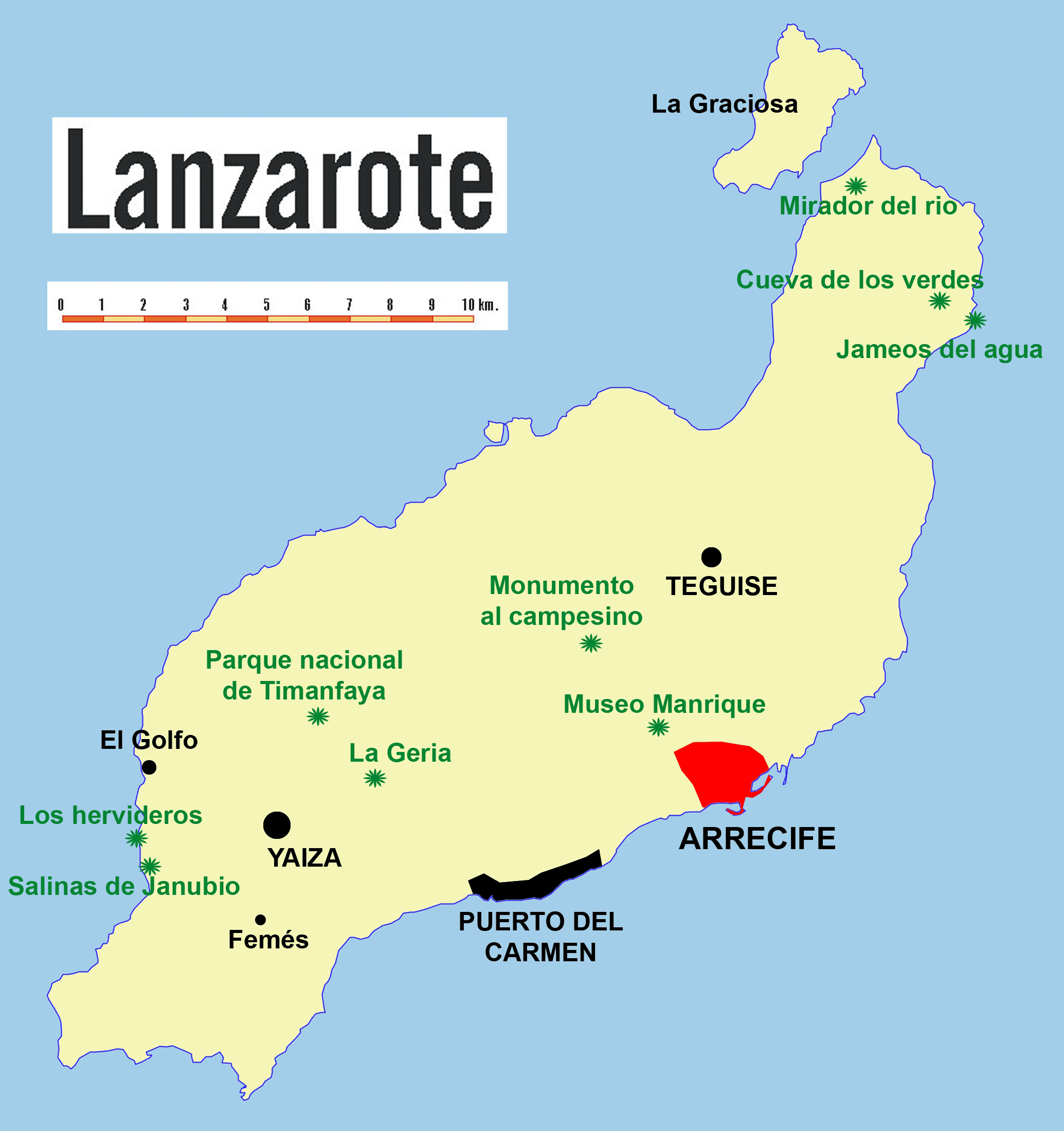 Cartograffr Lespagne Les Iles Canaries Lanzarote