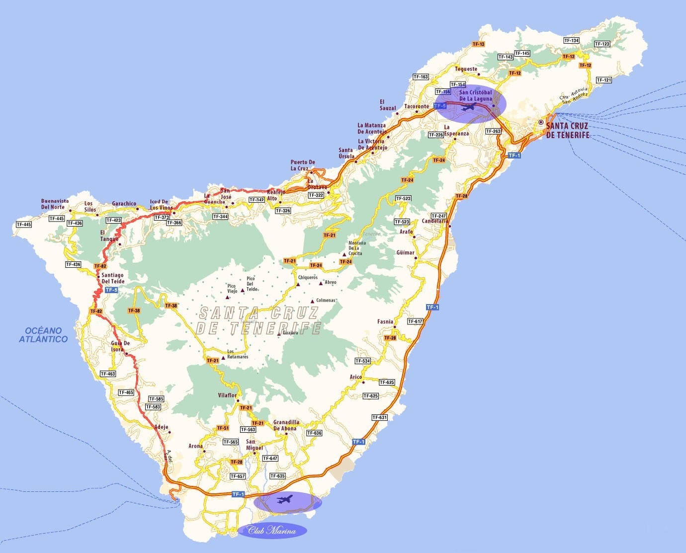 carte routiere tenerife Cartograf.fr : L'Espagne : Les iles Canaries : Tenerife : page 2