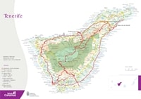 carte Tenerife autoroutes routes rivières villes villages
